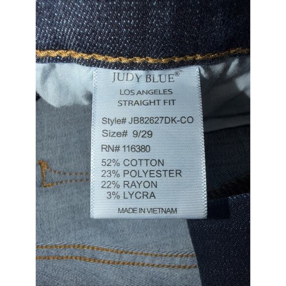 Judy Blue Straight Fit High Rise Dark Wash Jeans 9/29 - Picture 3 of 9